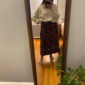 Pendleton Red and Black Floral Maxi Skirt
